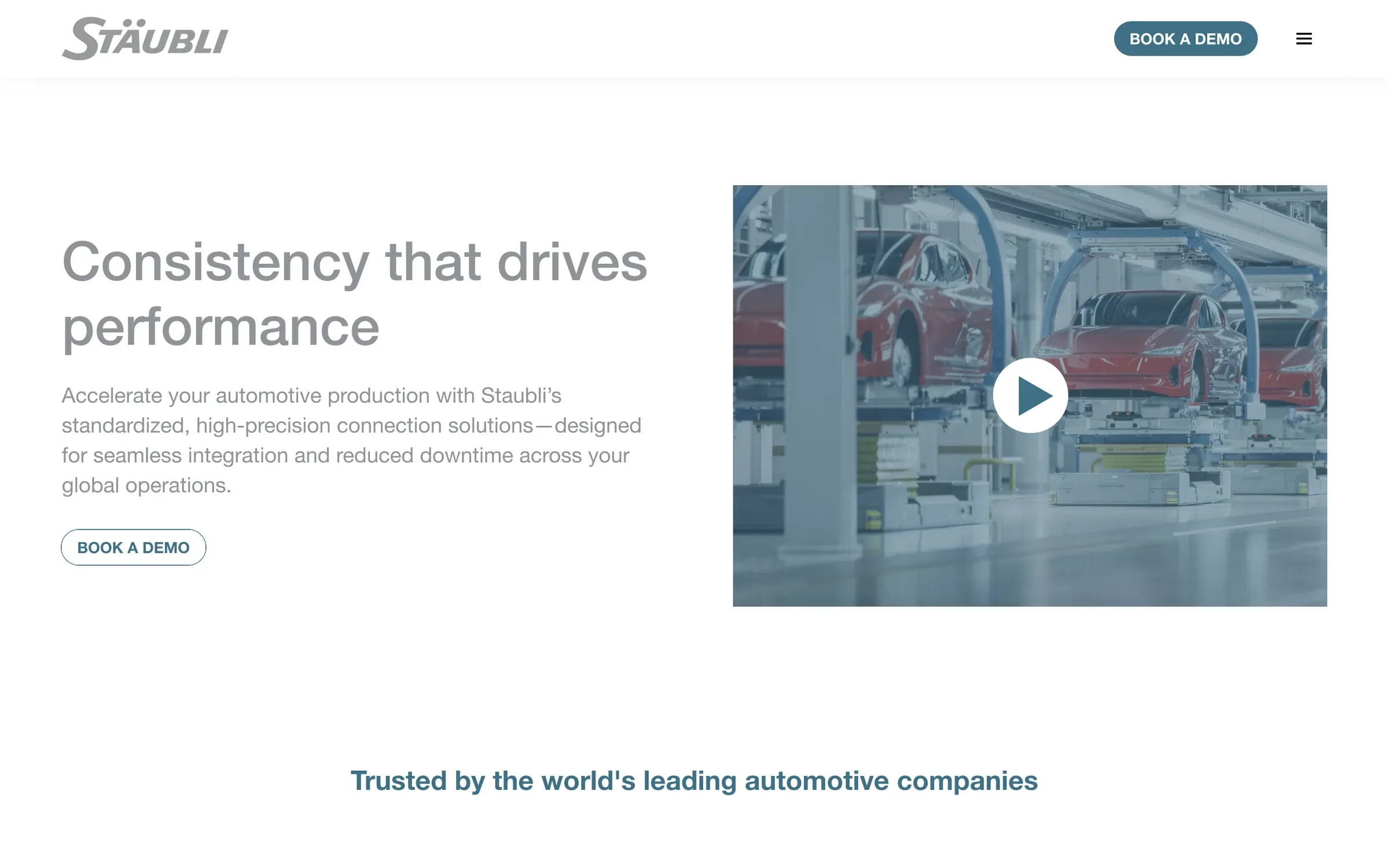 Stäubli North America homepage, live