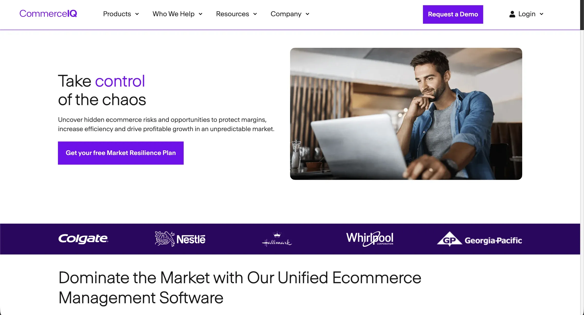 CommerceIQ before: Website